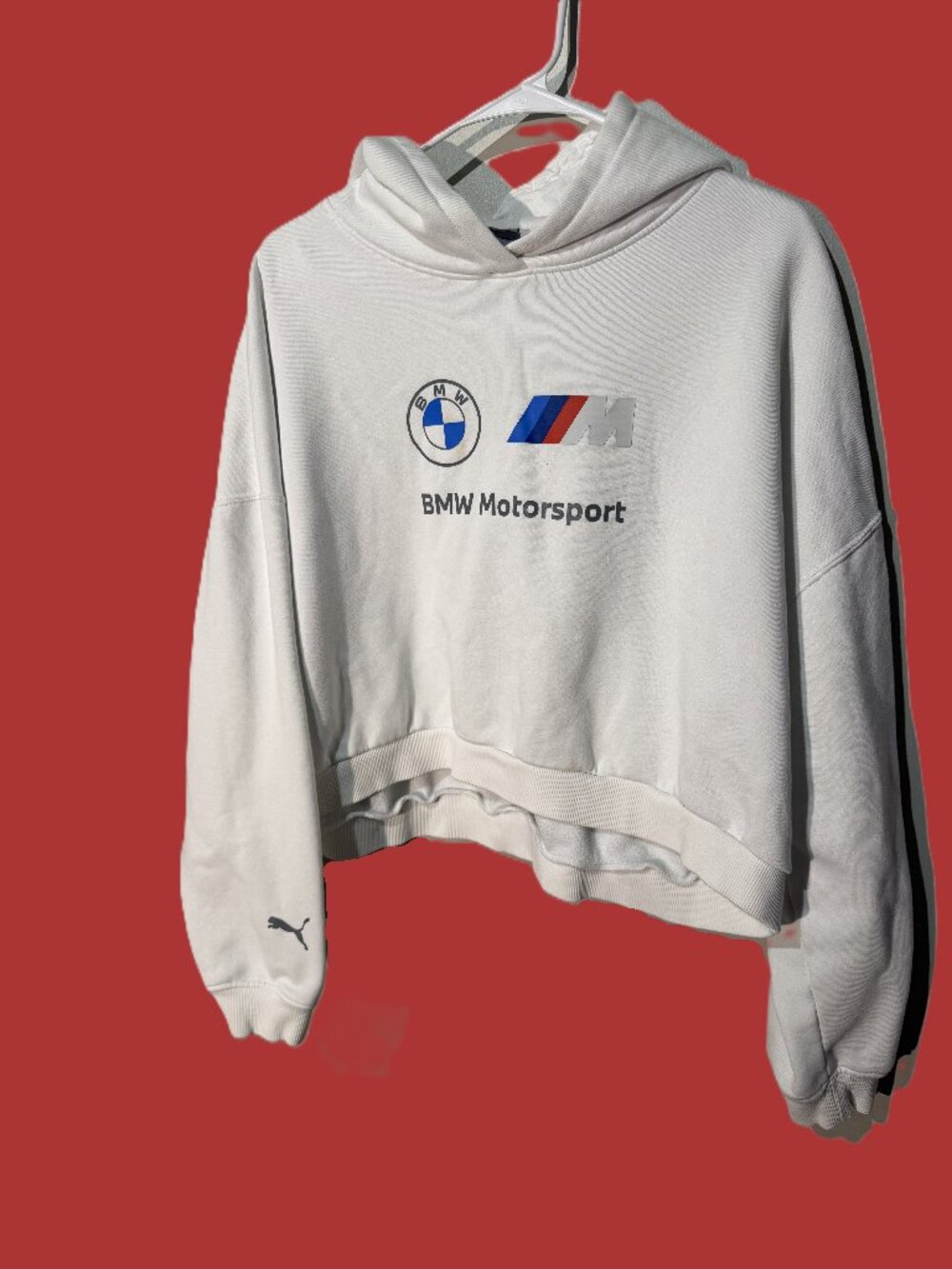 Puma BMW Motorsport Pullover Hoodie White XL M Stripe Racing